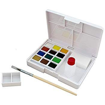 (未使用･未開封品)　サクラクレパス 絵の具 固形水彩 プチカラー 12色 NCW-12 qdkdu57 未使用・未開封品) サクラクレパス 絵の具 固形水彩 プチカラー 12色