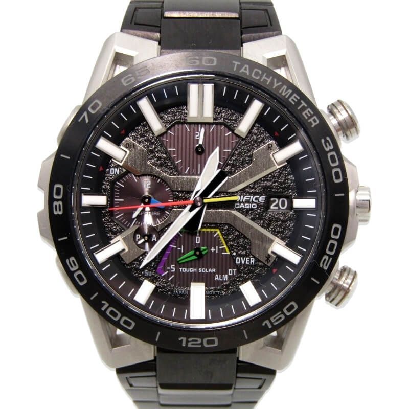 CASIO カシオ EDIFICE SOSPENSIONE EQB-2000YDC-1AJF ソスペンシオーネ Bluetooth タフソーラー SS アナログ ブラック シルバー 28009826