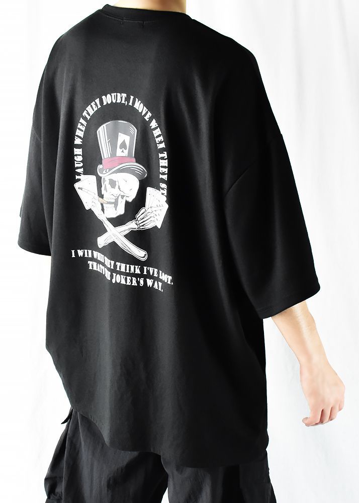 オーバーサイズ スカル プリント Tシャツ フルーツオブザルーム ドクロ スカル プリント オーバーサイズ