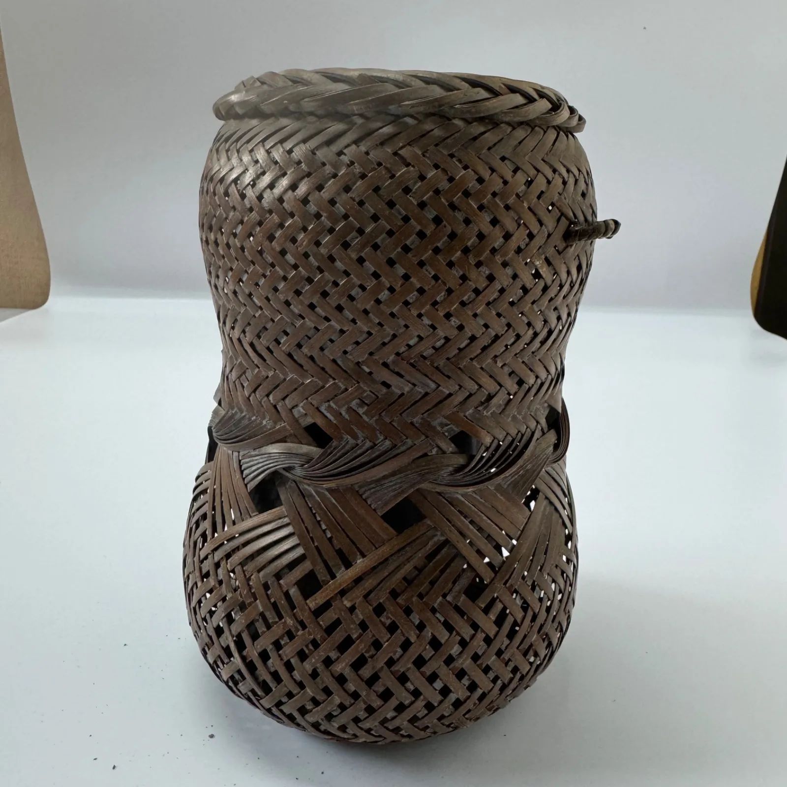 竹籠 竹かご 花生け 花生け アンティーク 竹細工 昭和レトロ インテリア 竹花籠 レトロ 竹細工 竹籠 花籠 茶道具 耳付き 生花 竹清 竹清