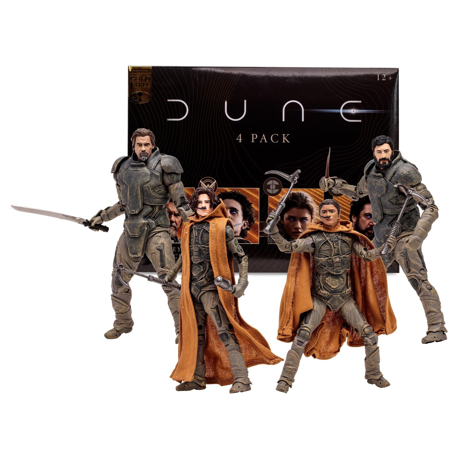 McFarlane Toys – デューン パート2 ガーニー ハレック ポール アトレイデス チャニ スティルガー 4パック ゴールドラベル
