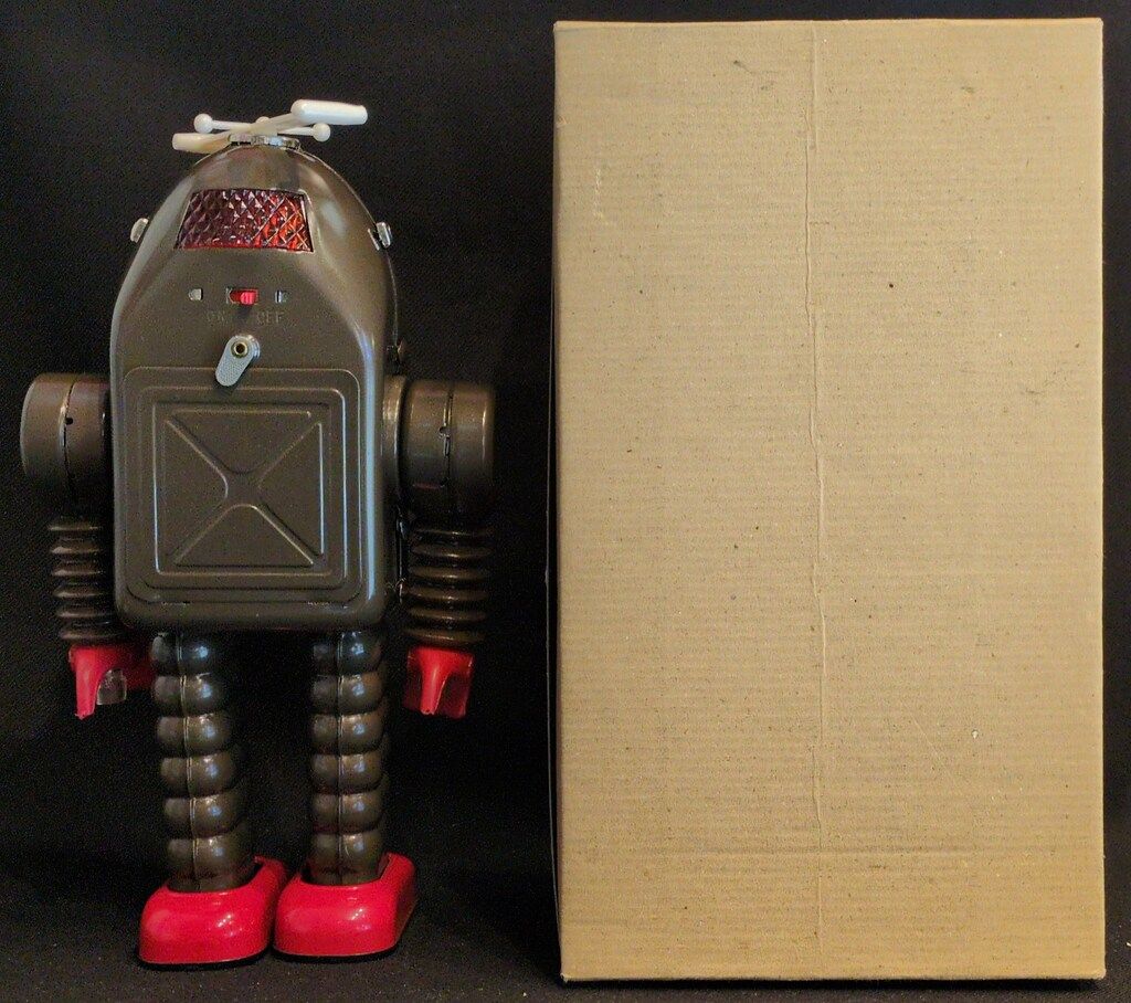 HAHATOY 電動ブリキ 浅草玩具 ショップ サンダーロボット (茶色) 290mm