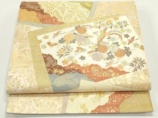 平和屋着物○西陣の名門 本家加納 六通柄袋帯 唐織 色紙重ね鳳凰