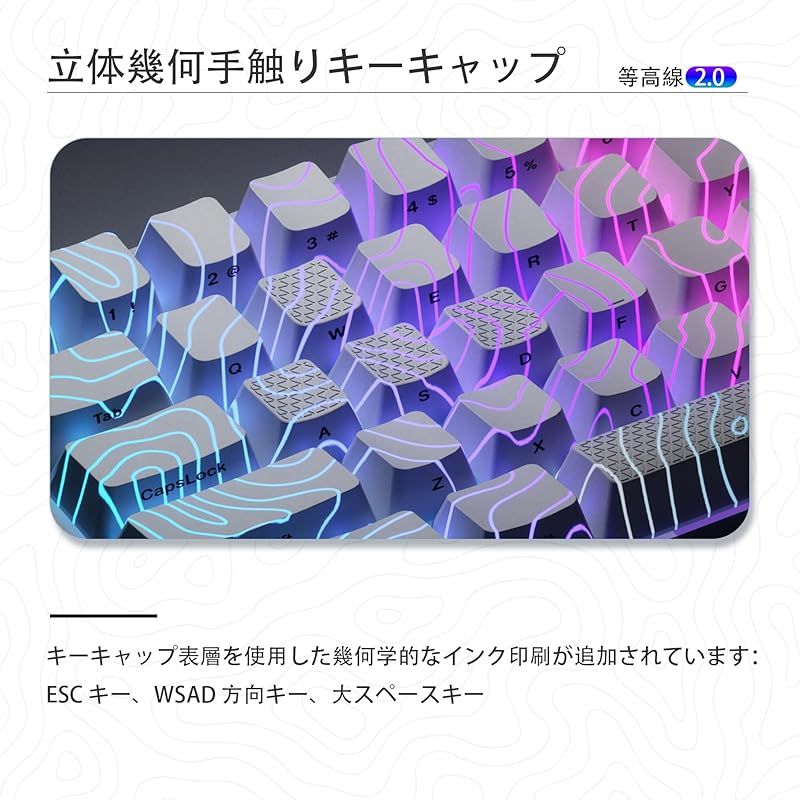 118キー XVX 機械式キーボード用 キーキャップセット キーキャップ PBTキーキャップ | PBT IMD透光 IMD透光技術搭載 ロープロファイル カスタムキーキャップ Set : Black PBTキー
