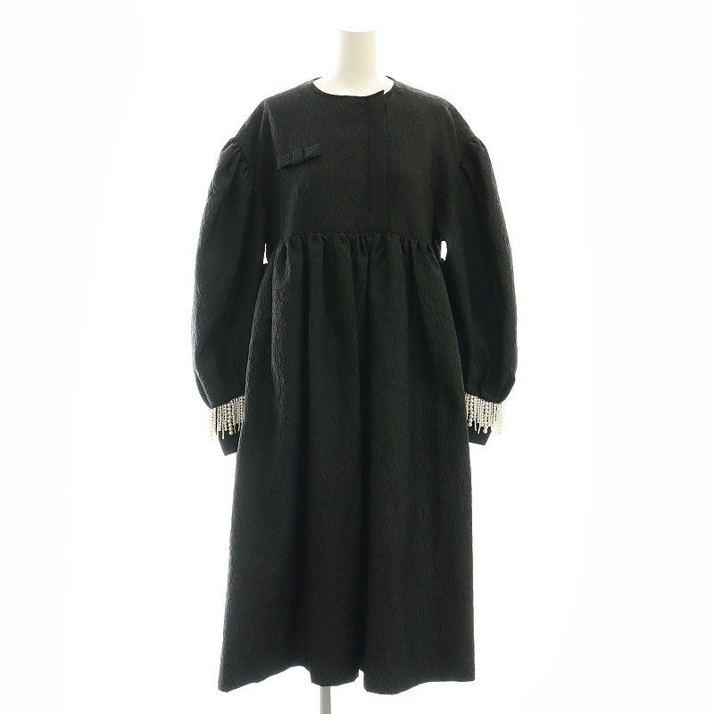 ビビィ Bibiy. MIA PEARL DRESS ドレス ワンピース ロング 長袖 F ブラック |HK OS