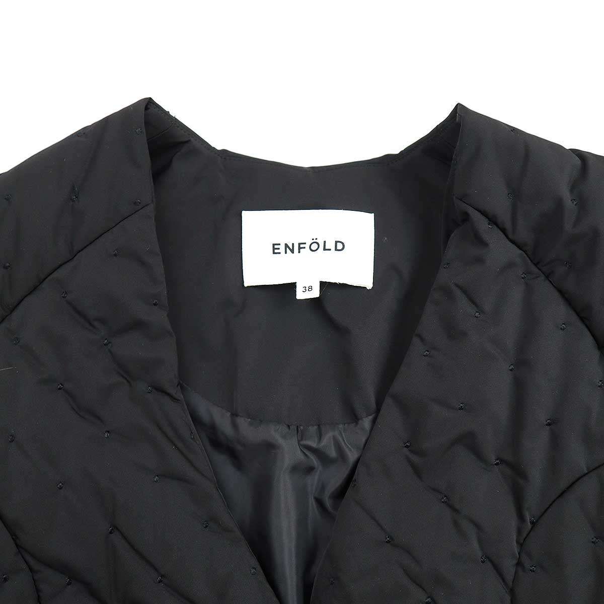 ENFOLD エンフォルド 24AW Dot-Quilting Coat ペプラムシルエット 