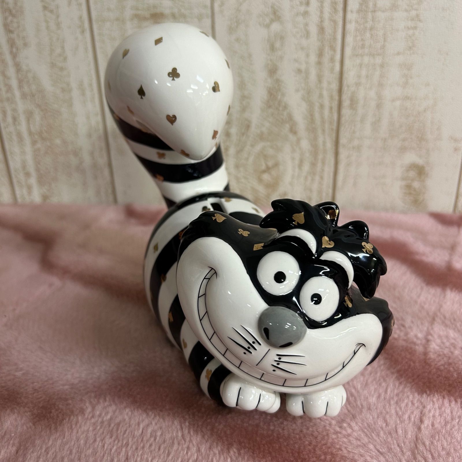 ディズニー　不思議の国のアリス　チェシャ猫　陶器　貯金箱　レア　希少 ☆チシャネコ☆陶器貯金箱 不思議の国のアリス ディズニー