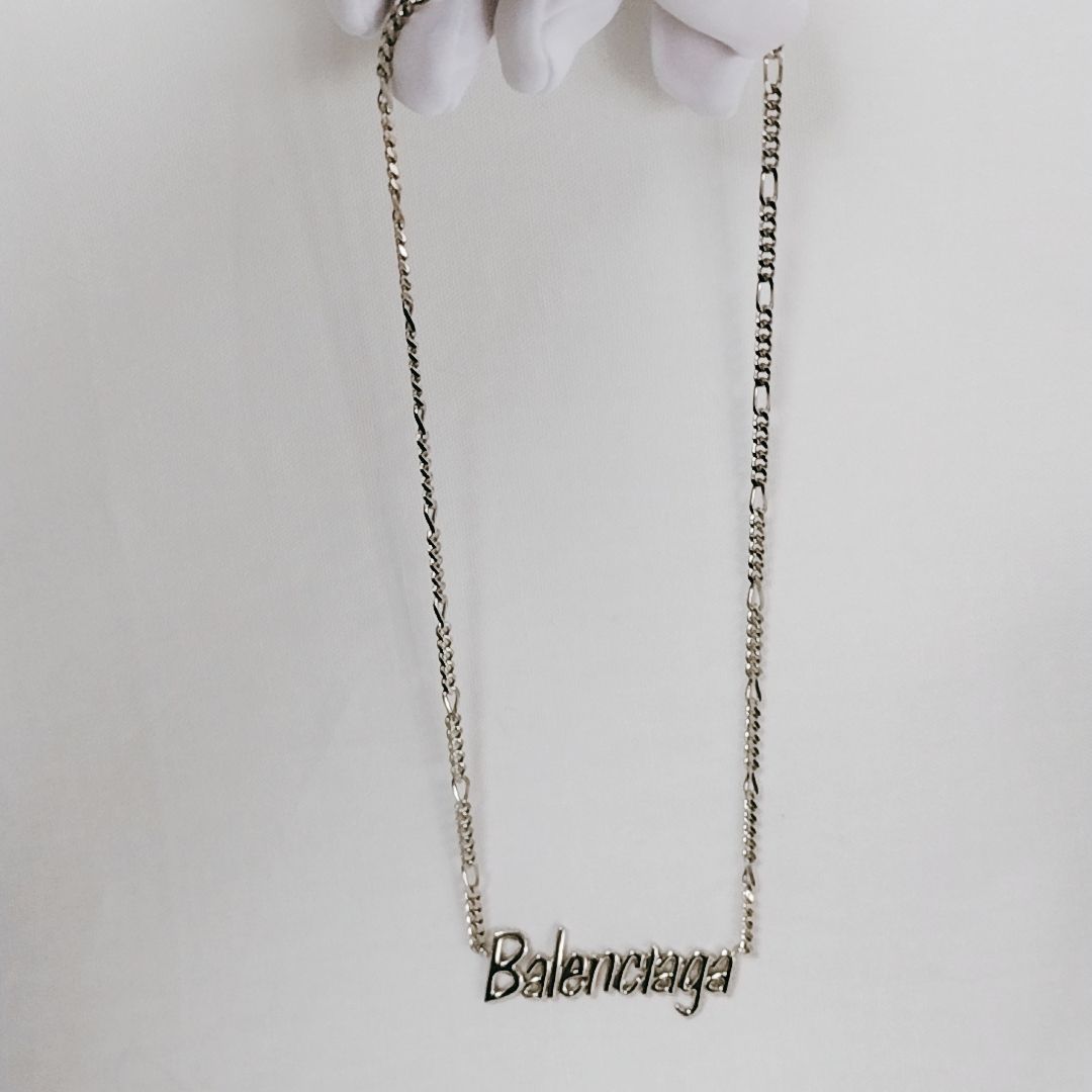 新品未使用】BALENCIAGA TYPO TURN ネックレス シルバー チェーン