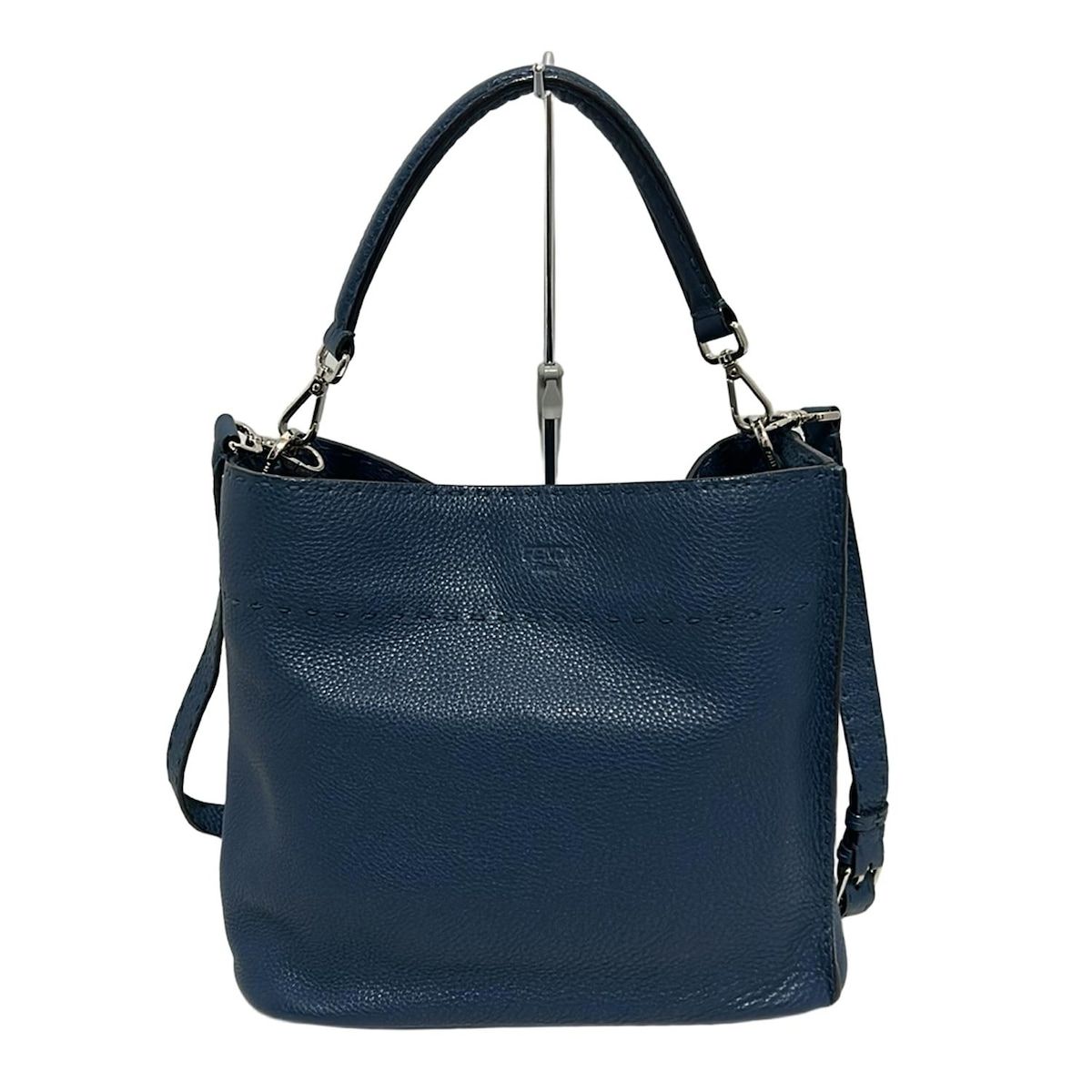 FENDI フェンディ ショルダーバッグ アンナスモール セレリア 8BT218 ネイビー レザー