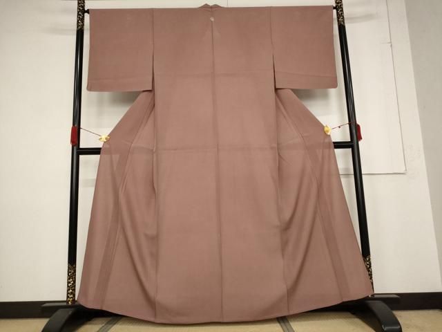 平和屋着物＊夏物 色無地 絽 蘇芳香色 正絹 AABB5859st