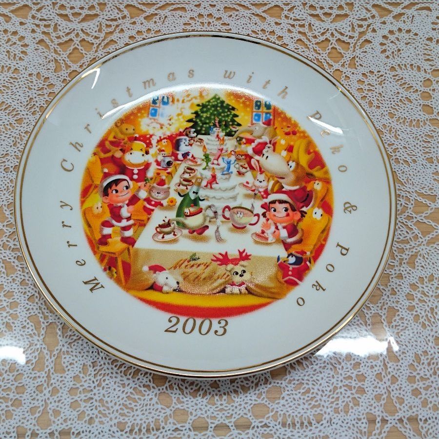 新品 未使用 不二家 ペコちゃん クリスマスプレート お皿 2003 通販
