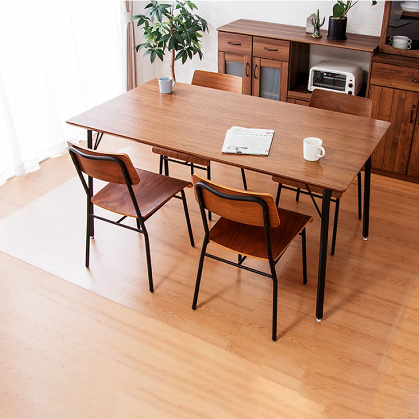 ダイニングマット 透明 280X200cm PVC 床 保護シート 特大サイズ 厚さ1.5mm 超大判 クリアマット 床を保護するダイニングマット 撥水 おしゃれ 汚れ防止 お手入れ簡単 床暖房対応 滑り止め 200x280cm 1.5mm