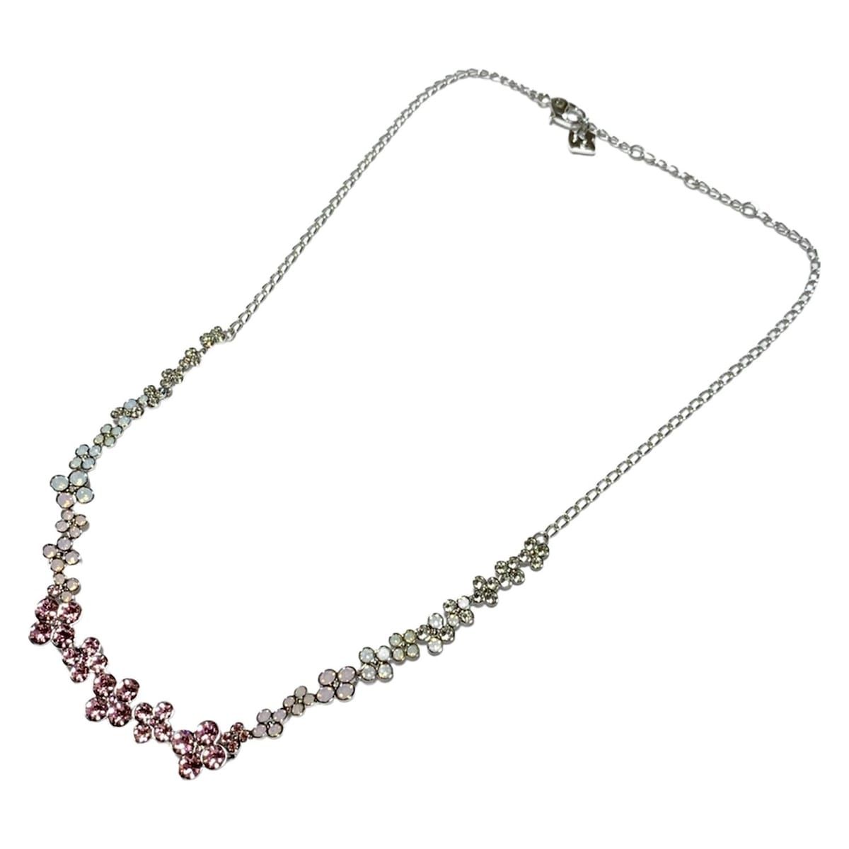 SWAROVSKI スワロフスキー チョーカー - シルバー×ピンク×白