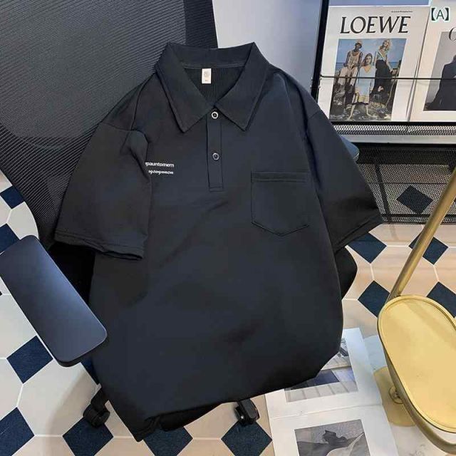[L]メンズ ファッション 服 男性用 オシャレ シンプル 大人 かっこいい 大きいサイズ ストリート 紳士服 夏 ボタン 半袖 ポロシャツ カジュアル スポーツ トレーニング ウェア ポケット T シャツ トップス