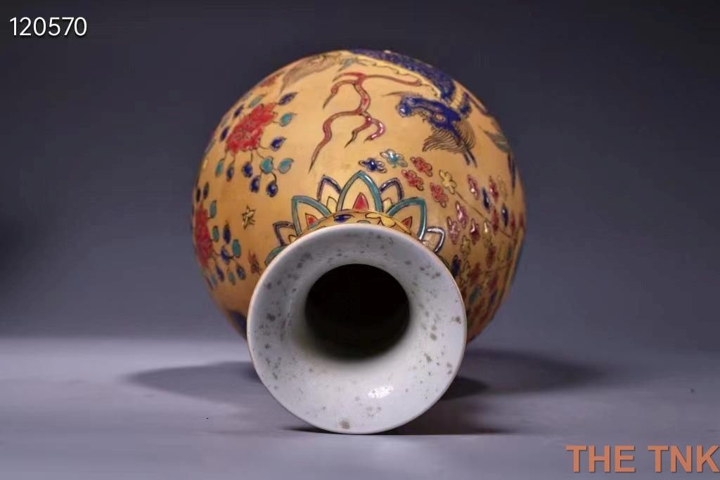 中国古美術・純手描き金陶花瓶・大明成化紋・箱付き・稀有品・ 置物・観賞瓶・文房具 中国古美術・純手描き金陶花瓶・大明成化紋・箱付き・稀有品・ 置物