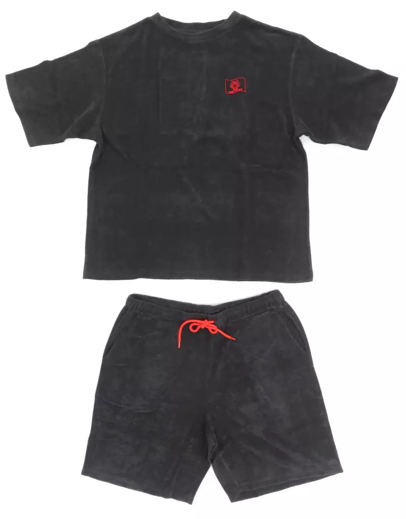 衣料雑貨 モンキー D ルフィ ルームウェア Tシャツ＆ハーフパンツ ブラック Lサイズ ワンピース