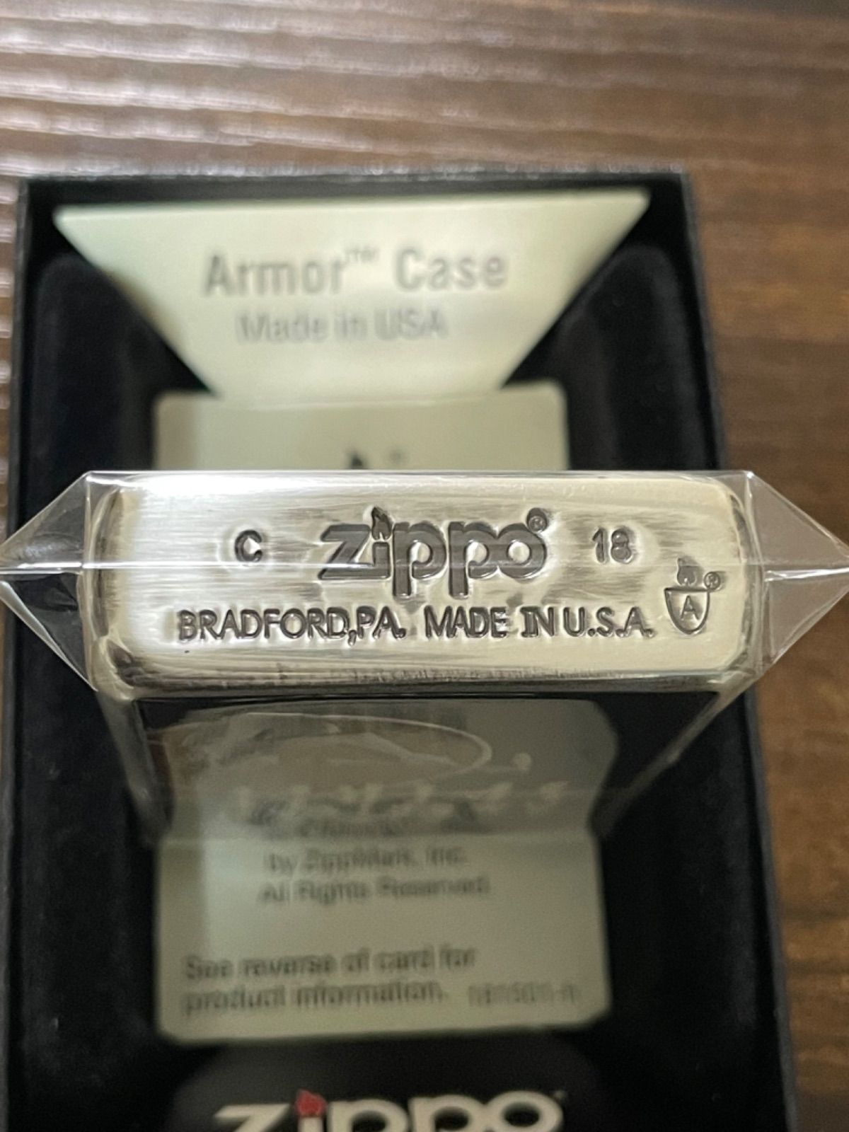 zippo アメリカンスピリット アーマー 木象嵌 限定品 銀燻 ウッド 2018 