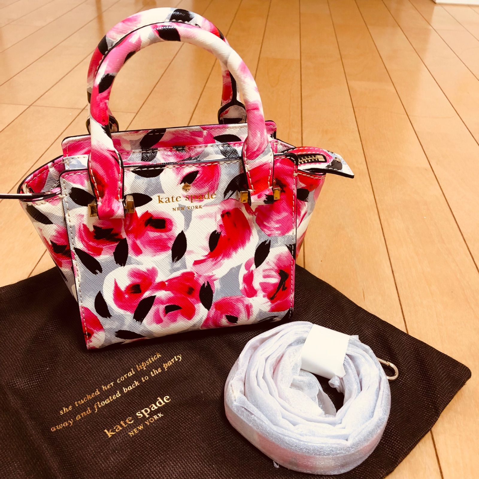 美品◇ケイトスペードニューヨーク シダーストリートローズ 花柄 