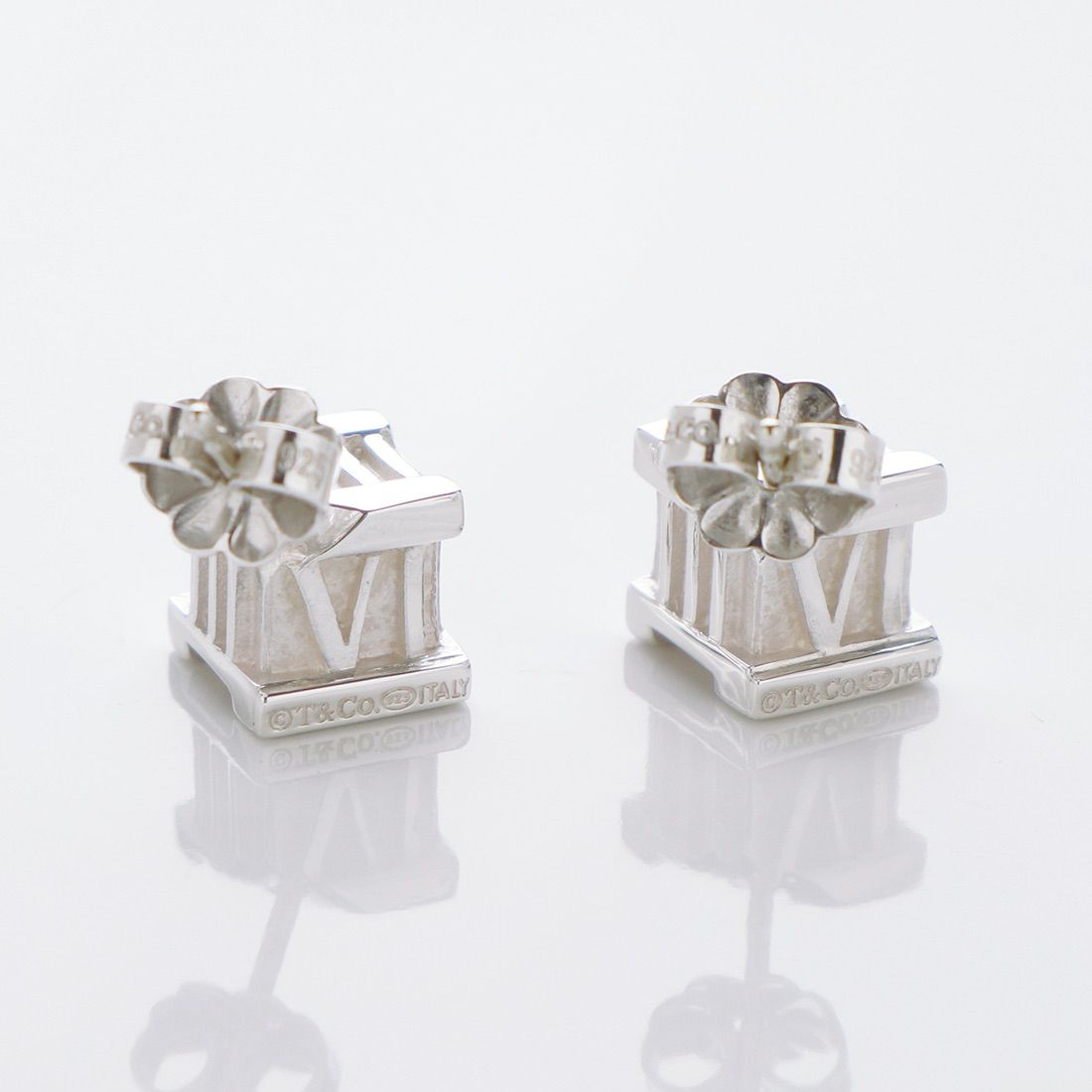 ティファニー アトラス キューブ Ag 925 ピアス - c.2000s 立体 造形  