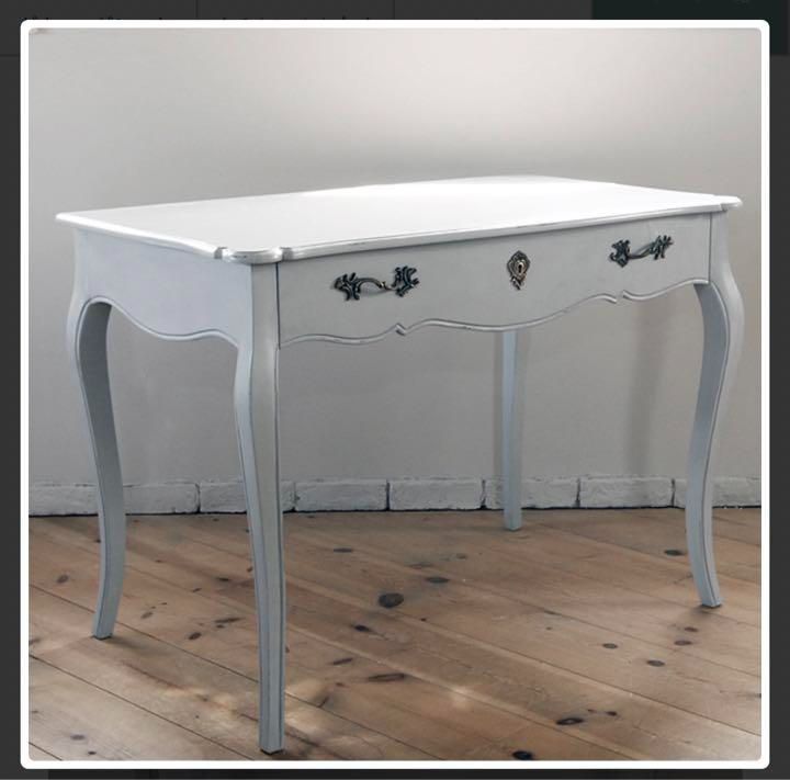 デスク　学習机　アンティーク調　姫系　フレンチ家具 フレンチデスクセット｜フレンチシャビー学習机｜本棚付｜パイン