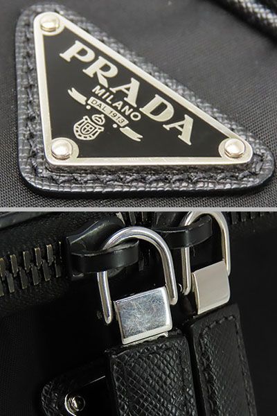 ほぼ新品】 プラダ PRADA ブリック サフィアーノレザー ナイロン 2WAY