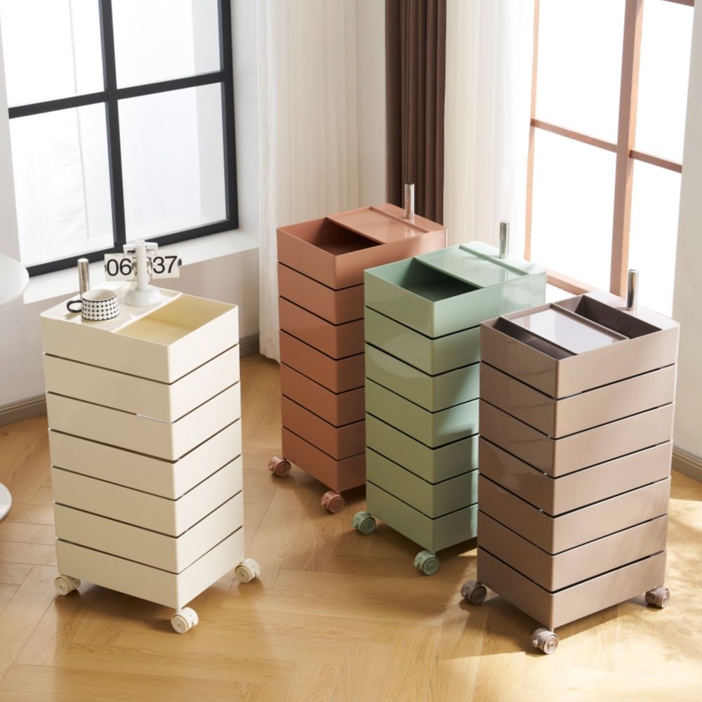 キャスターとブレーキ,トレイ付きのおしゃれなキッチンカートです キャスターとブレーキ,トレイ付きのおしゃれなキッチンカート