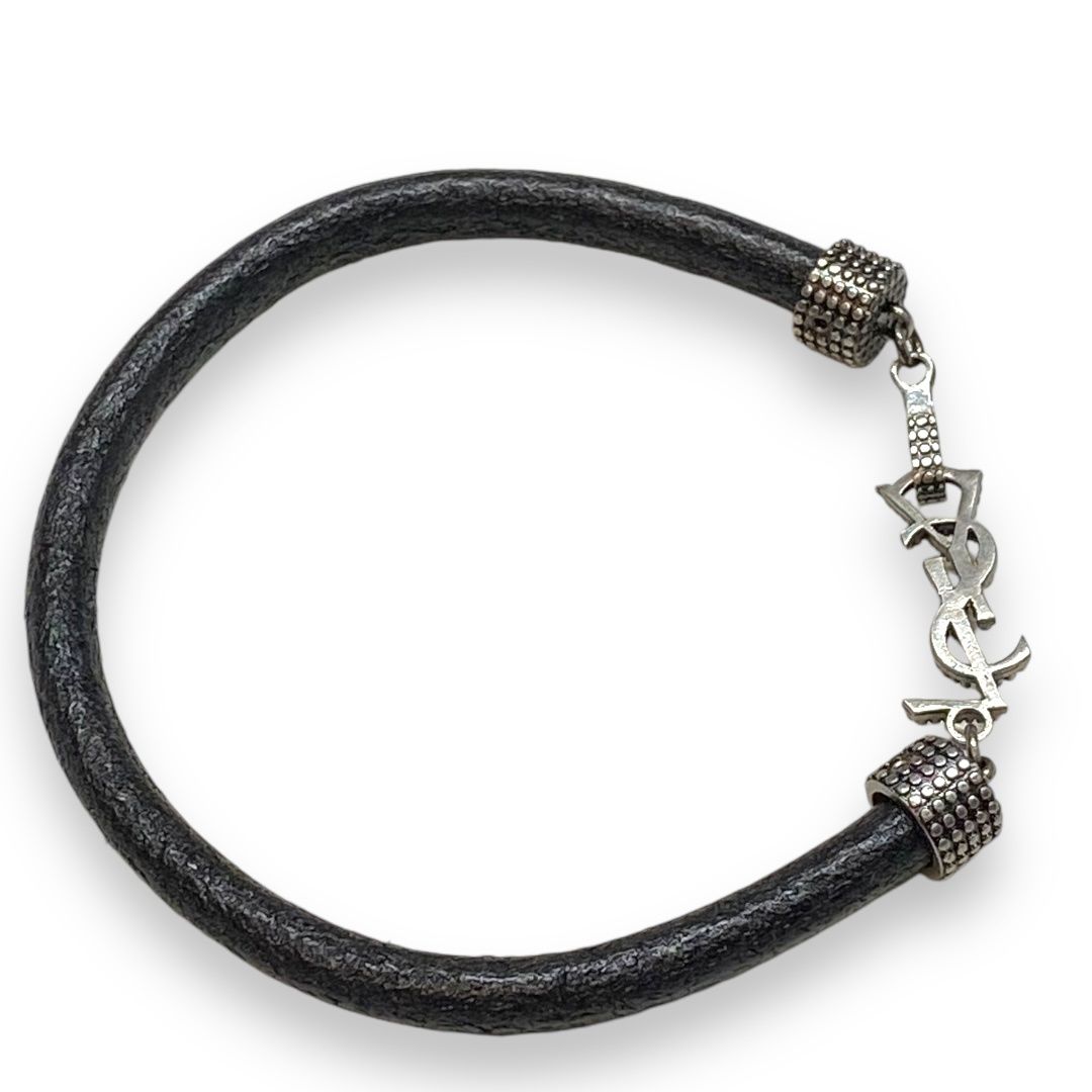 SAINTLAURENT ブレスレット SAINT LAURENT YSLロゴ レディースブレスレット OS ブラック