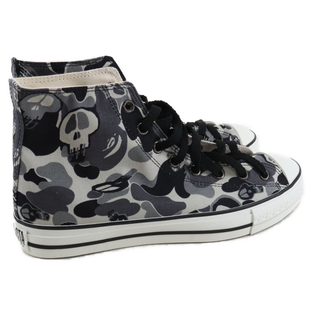 A BATHING APE (アベイシングエイプ) ×STUSSY ステューシーコラボ ハイカットスニーカー グレー US9/27.0cm