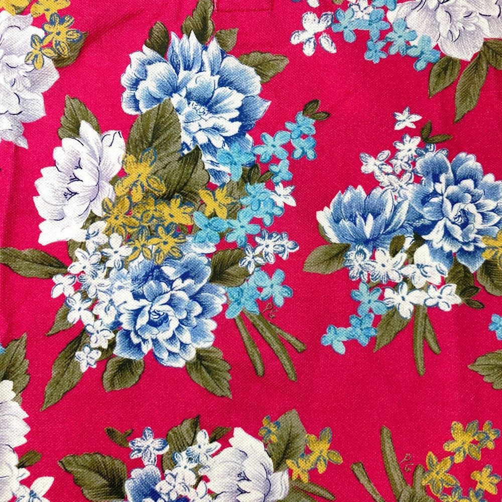 サイズ：3 PEARLY GATES パーリーゲイツ 30周年 半袖ポロシャツ ワッペン LIBERTY 花柄 ピンク系 [240101483807] ゴルフウェア メンズ ストスト サイズ：3 PEARLY GATES パーリーゲイツ 30周年 半袖ポロシャツ