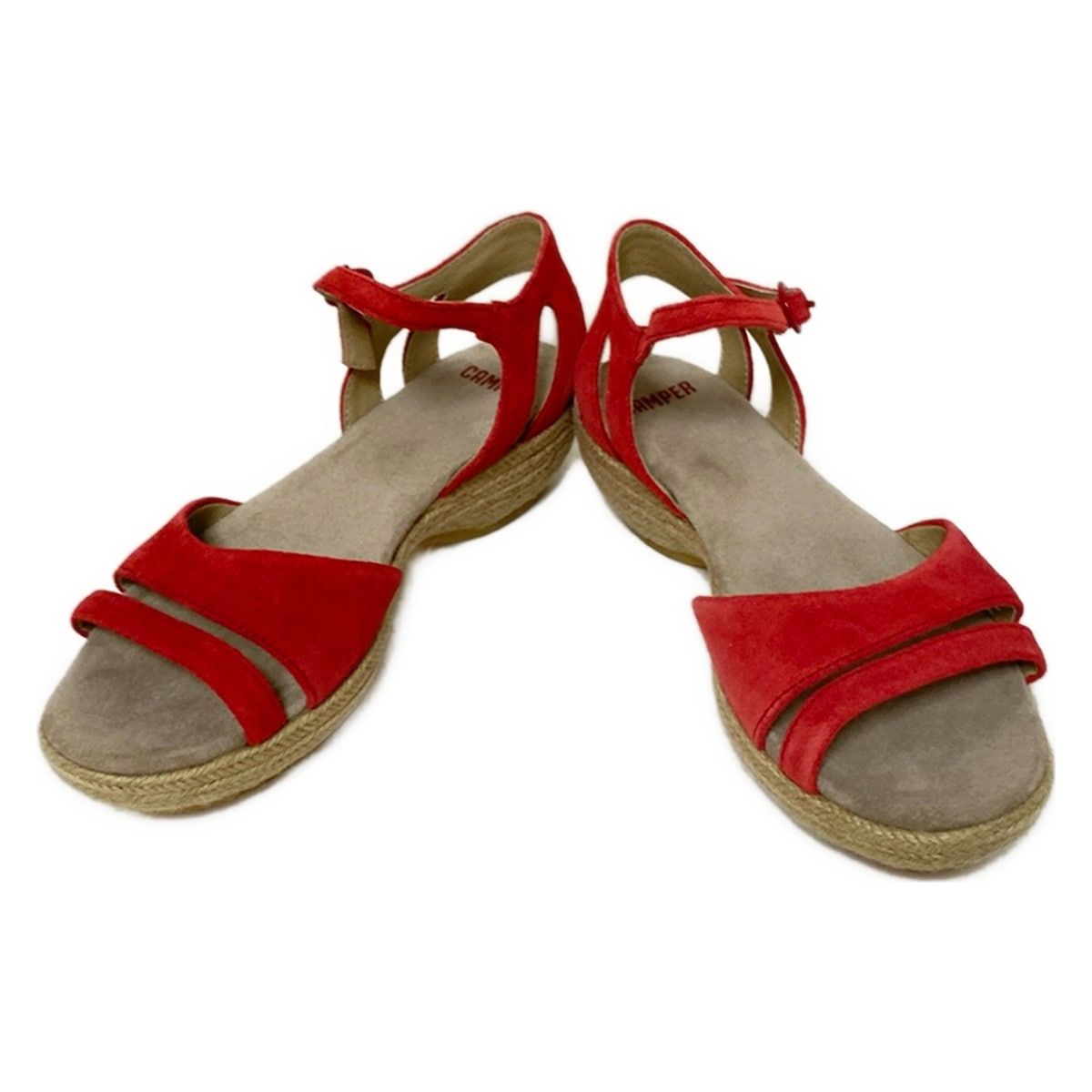 CAMPER カンペール サンダル 37 レディース - レッド×ベージュ