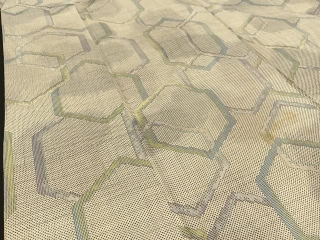 平和屋特選着物□本場大島紬 7マルキ 亀甲繋ぎ文様 逸品f736