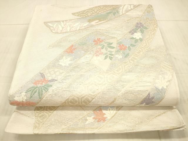 平和屋着物＊夏物　六通柄袋帯　草花文　金糸　DAAX8637cm 平和屋着物＊夏物 六通柄袋帯 草花文 金糸 DAAX8637cm