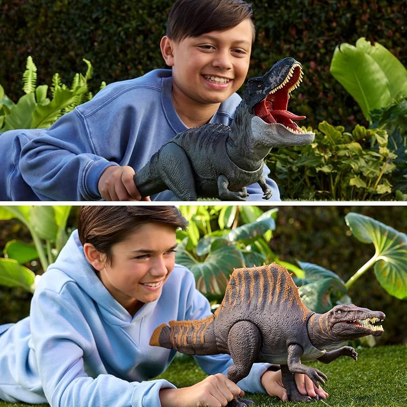 マテル ジュラシックワールド JURASSIC WORLD ひかってほえるT-レックスとほえるスピノサウルス 2体組 子供向けフィギュア 恐竜 おもちゃ 4歳から マルチ JGB56-JCH02_AS14 1
