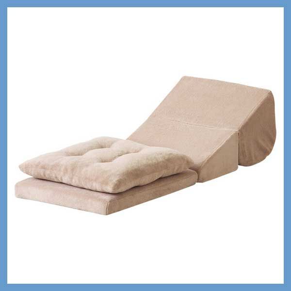 サンゴマイヤーの2wayテレビ枕マット 座布団付き W40×D48-96×H27-31×SH5 14cm No.120 ベージュ