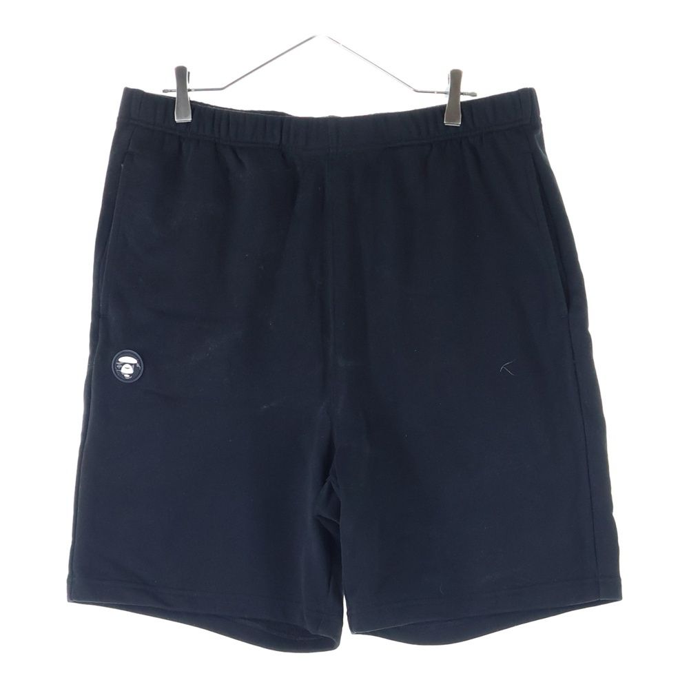 AAPE BY A BATHING APE エーエイプバイアベイシングエイプ AAPE NOW SWEAT SHORTS エイプ ナウ エンブロイダリー スウェット ショーツ ハーフパンツ AAPSPMB676XXO ブラック