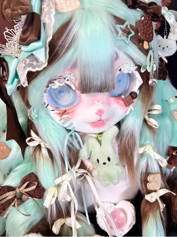 着ぐるみヘッド kigurumi NO.124 猫 ミントブルー ファースーツ 全頭