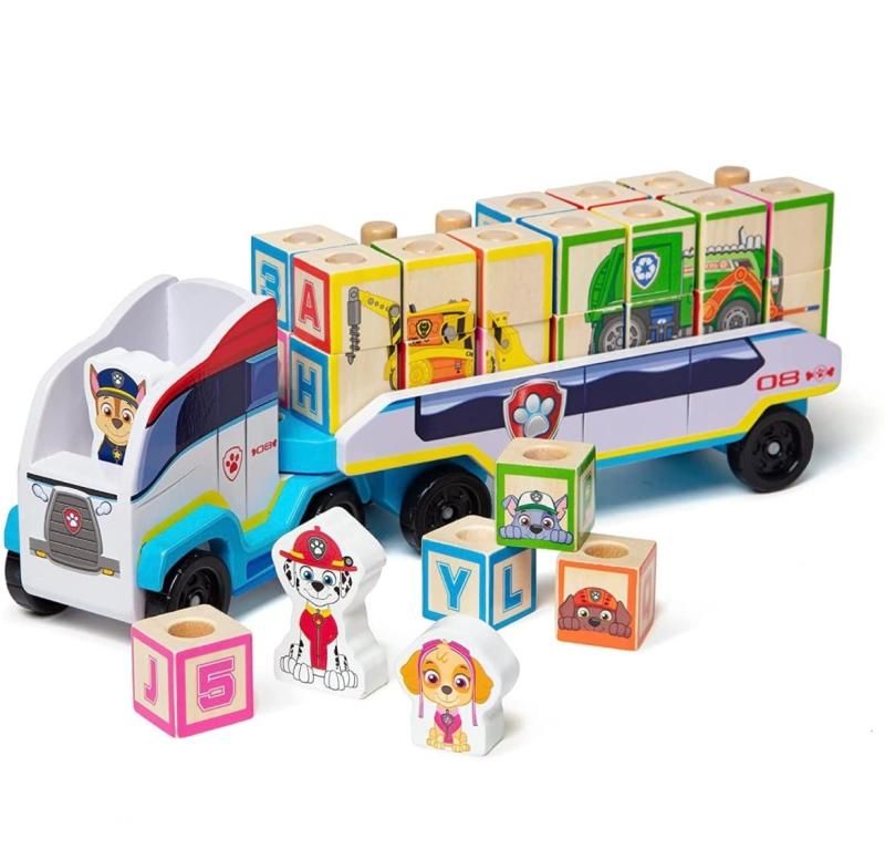 パウパトロール メリッサ＆ダグ 木製ブロック トラック パウパトローラー Melissa -amp- Doug PAW Patrol Wooden ABC Block Truck 33 Pieces