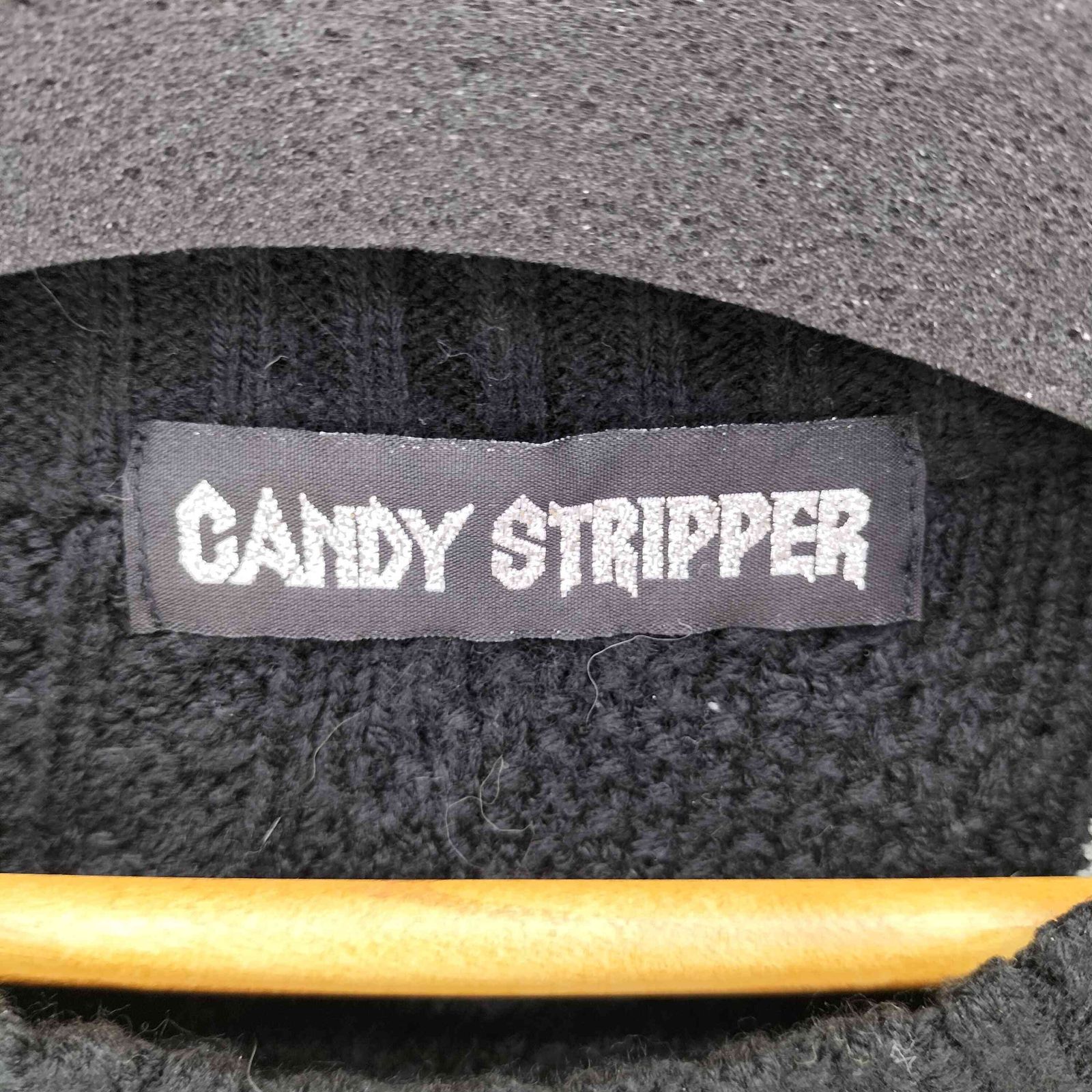 Candy Stripper / TOKYO CHAOS CLUB KNIT  ブラック H-25-02-06-1009-PU-TO-KB-ZT204 Candy Stripper / TOKYO CHAOS CLUB KNIT ブラック H-25-02-06