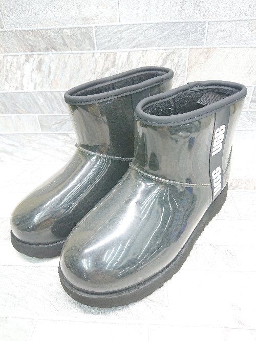 UGG アグ キッズ 子供靴 classic clear mini 2 ショート ブーツ サイズ23.5 ブラック レディース P  【1406240010790】