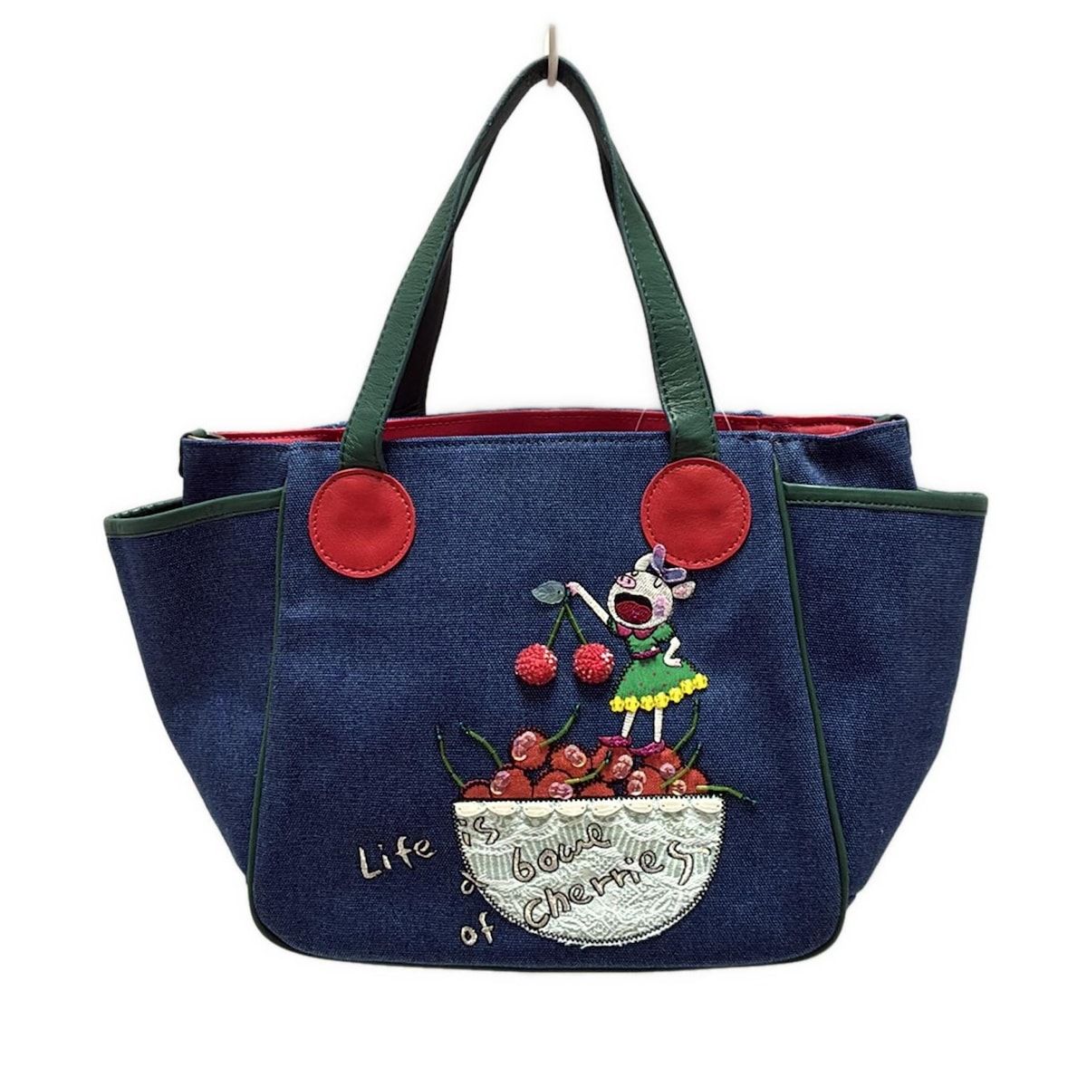 新品登場 アルベロベロ/オレボレブラ トートバッグ美品 ネイビー×ダーク - バッグ