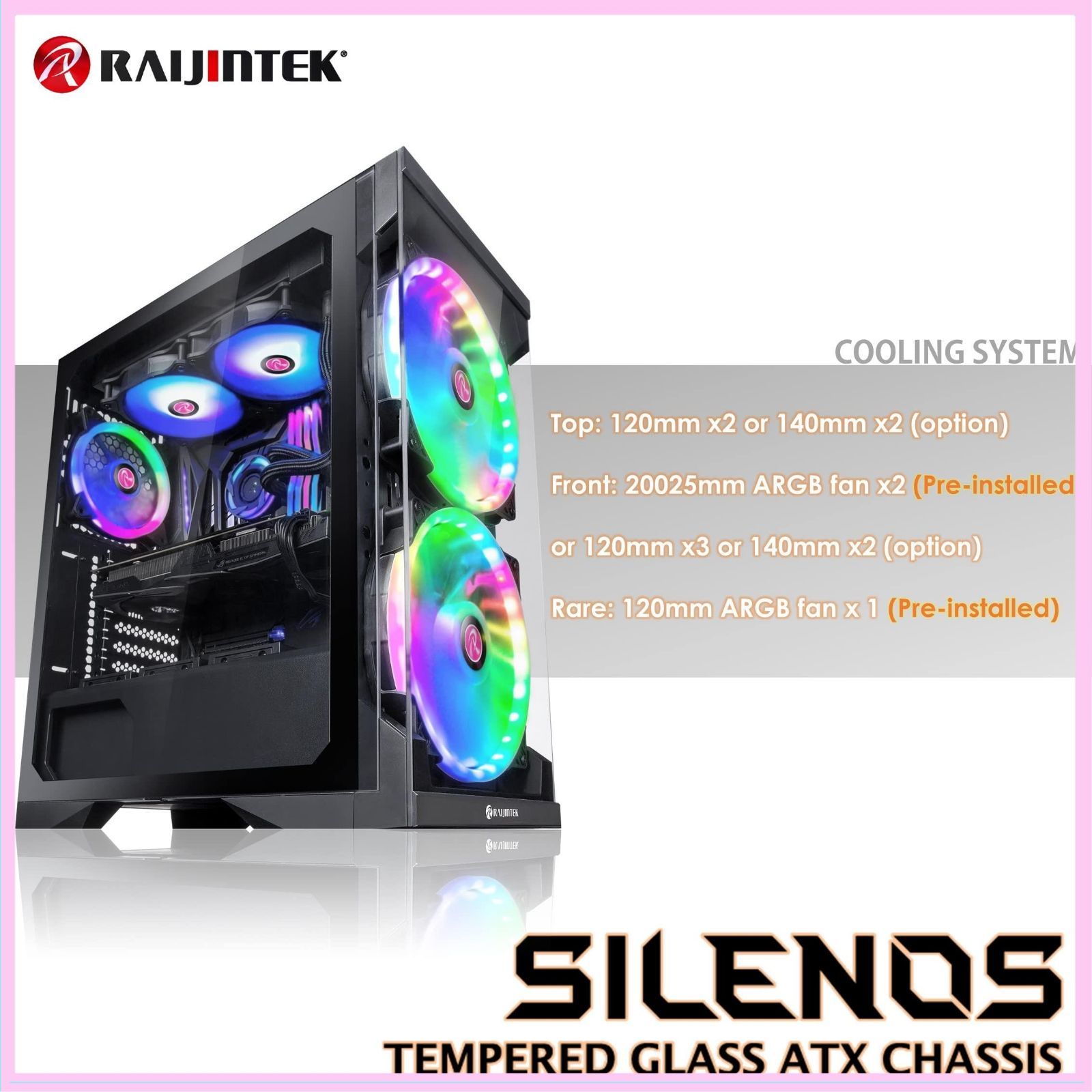 RAIJINTEK ライジンテック PCケース ミドルタワー SILENOS PRO