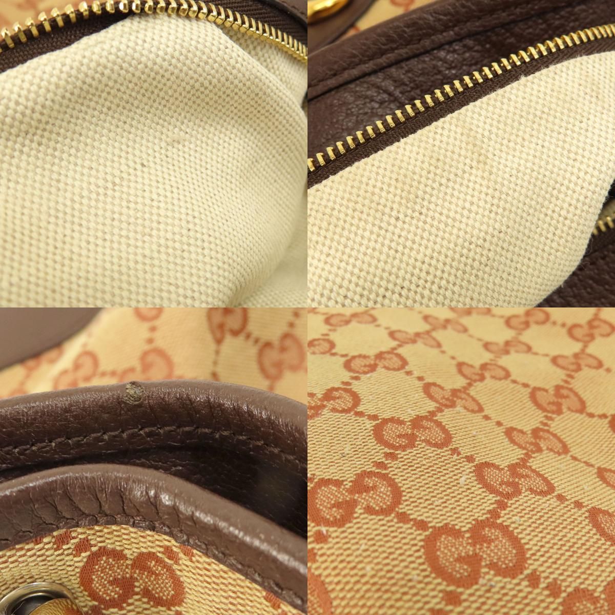 GUCCI グッチ 602089 ホーズビット GG ショルダーバッグ キャンバス 