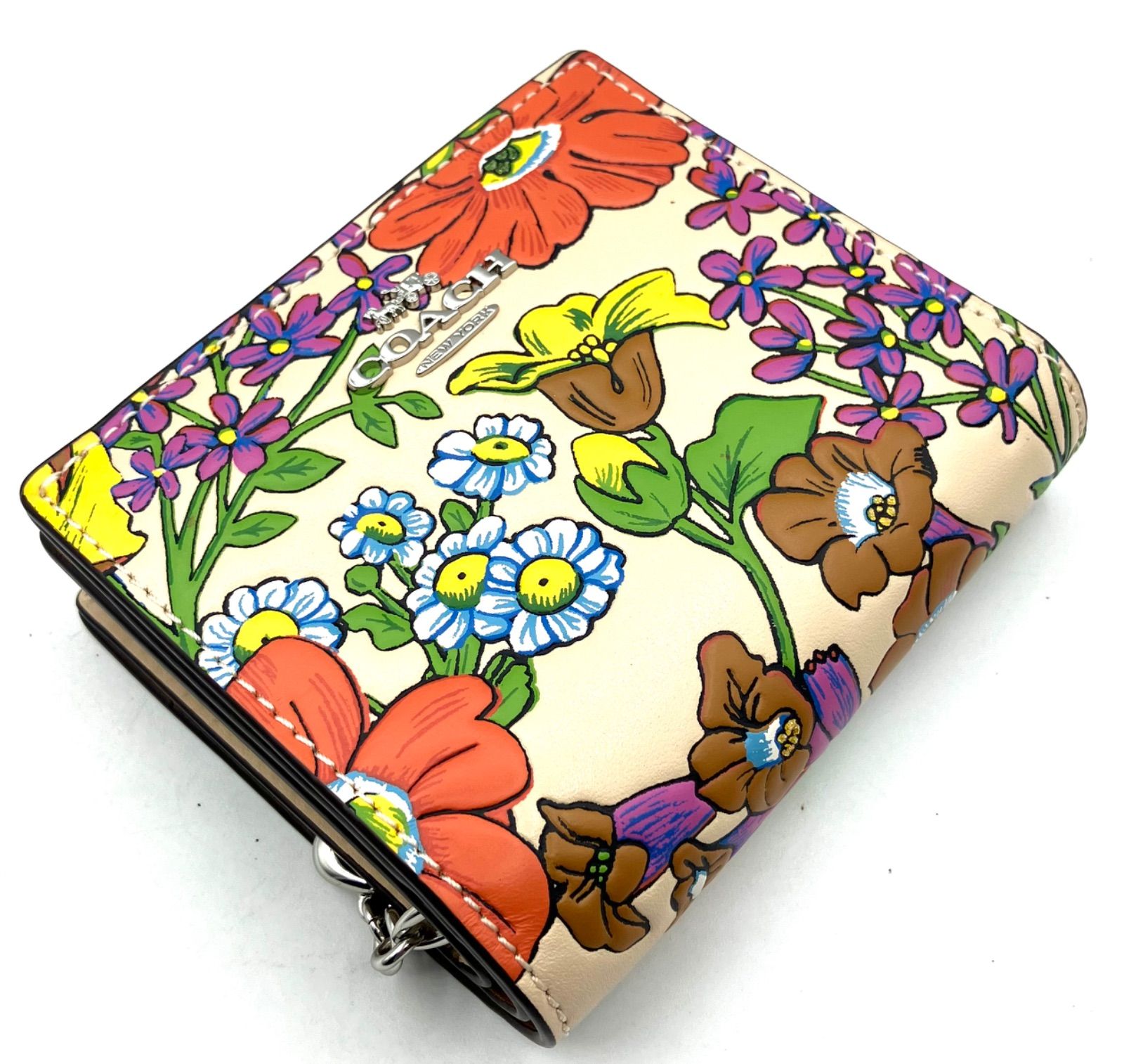 鑑定済み】正規品 COACH コーチ スナップ ウォレット フローラル