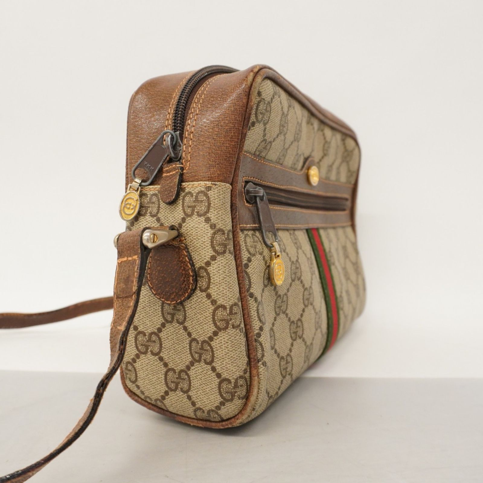 GUCCI グッチ ショルダーバッグ シェリーライン キャンバス ブラウン