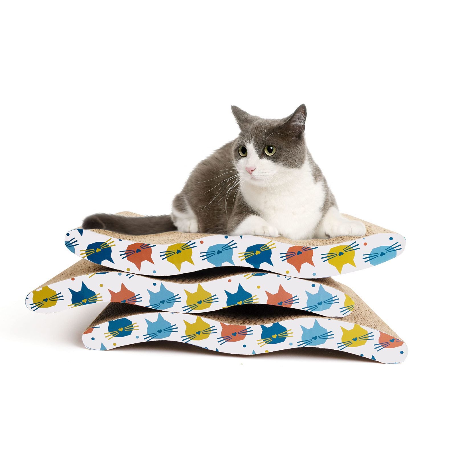 売切注意 お急ぎ下さい キャット 両面使え おもちゃ ねこ 爪とぎ 3枚セット ベッド 爪研ぎ 段ボール つめとぎ 猫 Prime Pet
