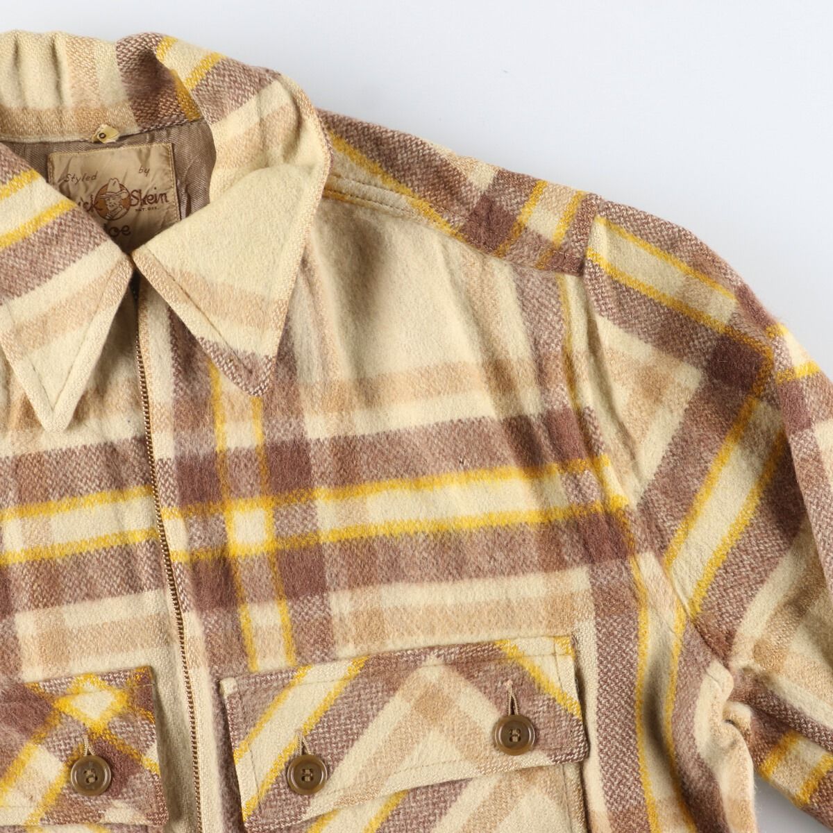 古着 50年代 Buck Skein Joe チェック柄 ウールジャケット メンズM 