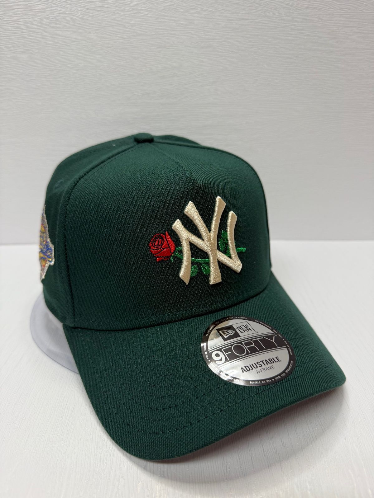 Newera ニューヨークヤンキース ワールドシリーズ1996 ローズ刺繍 9forty A-FRAME スナップバックキャップ グリーン