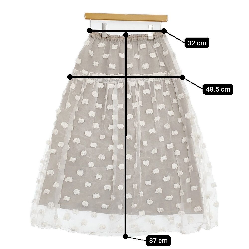 qiri 氷dot jacquard スカート 定価30800円 ロングスカート 24SS ベージュ レディース キリ 5-0902M GULLKHAN_COM