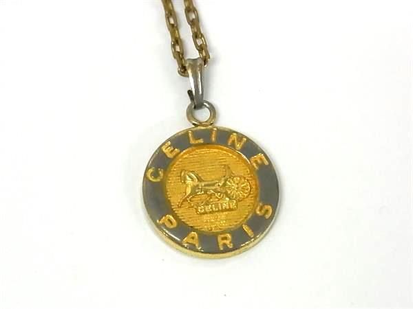 CELINE セリーヌ メダル型 ネックレス 馬車 ゴールド ヴィンテージ CELINE セリーヌ メダル型 ネックレス 馬車 ゴールド ヴィンテージ