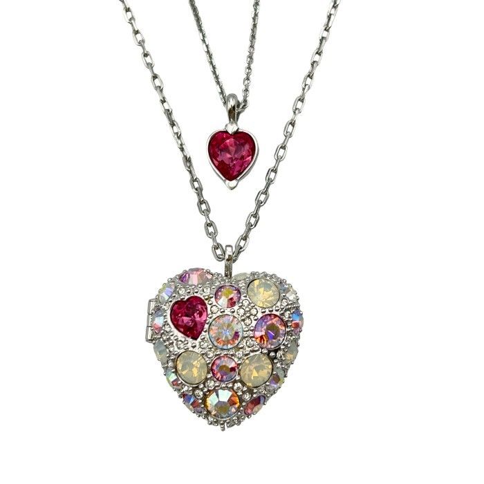 スワロフスキー ハート ロケット ネックレス 884641 SWAROVSKI 2連 かわいい アクセサリー レディース 中古 W４ - メルカリ